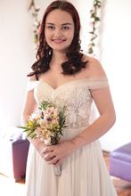 Load image into Gallery viewer, Carmen - Off-Shoulder Tulle A-Line Dress with Lace Appliques