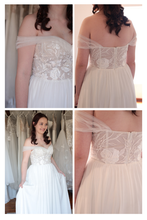 Load image into Gallery viewer, Carmen - Off-Shoulder Tulle A-Line Dress with Lace Appliques