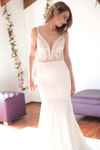 Load image into Gallery viewer, Lilly - Mermaid with V-Neck Cut Wedding Dress