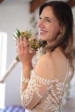 Load image into Gallery viewer, Maddy - Fit-and-Flair Long-Sleeved Lace Wedding Dress