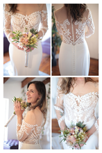 Load image into Gallery viewer, Maddy - Fit-and-Flair Long-Sleeved Lace Wedding Dress