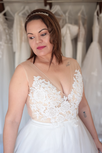 Celestine - A-Line with V-Neck Wedding Dress