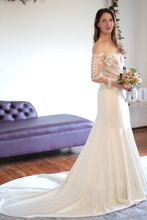 Load image into Gallery viewer, Maddy - Fit-and-Flair Long-Sleeved Lace Wedding Dress
