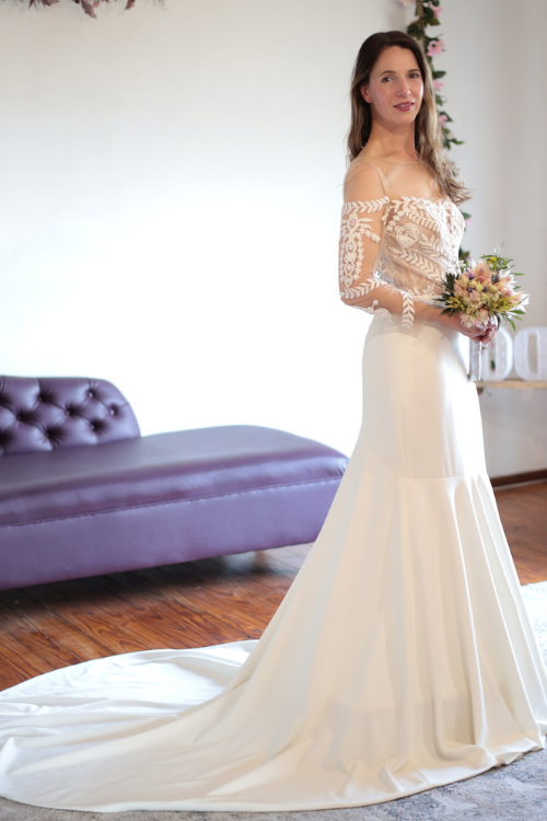 Maddy - Fit-and-Flair Long-Sleeved Lace Wedding Dress