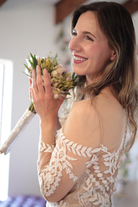 Maddy - Fit-and-Flair Long-Sleeved Lace Wedding Dress